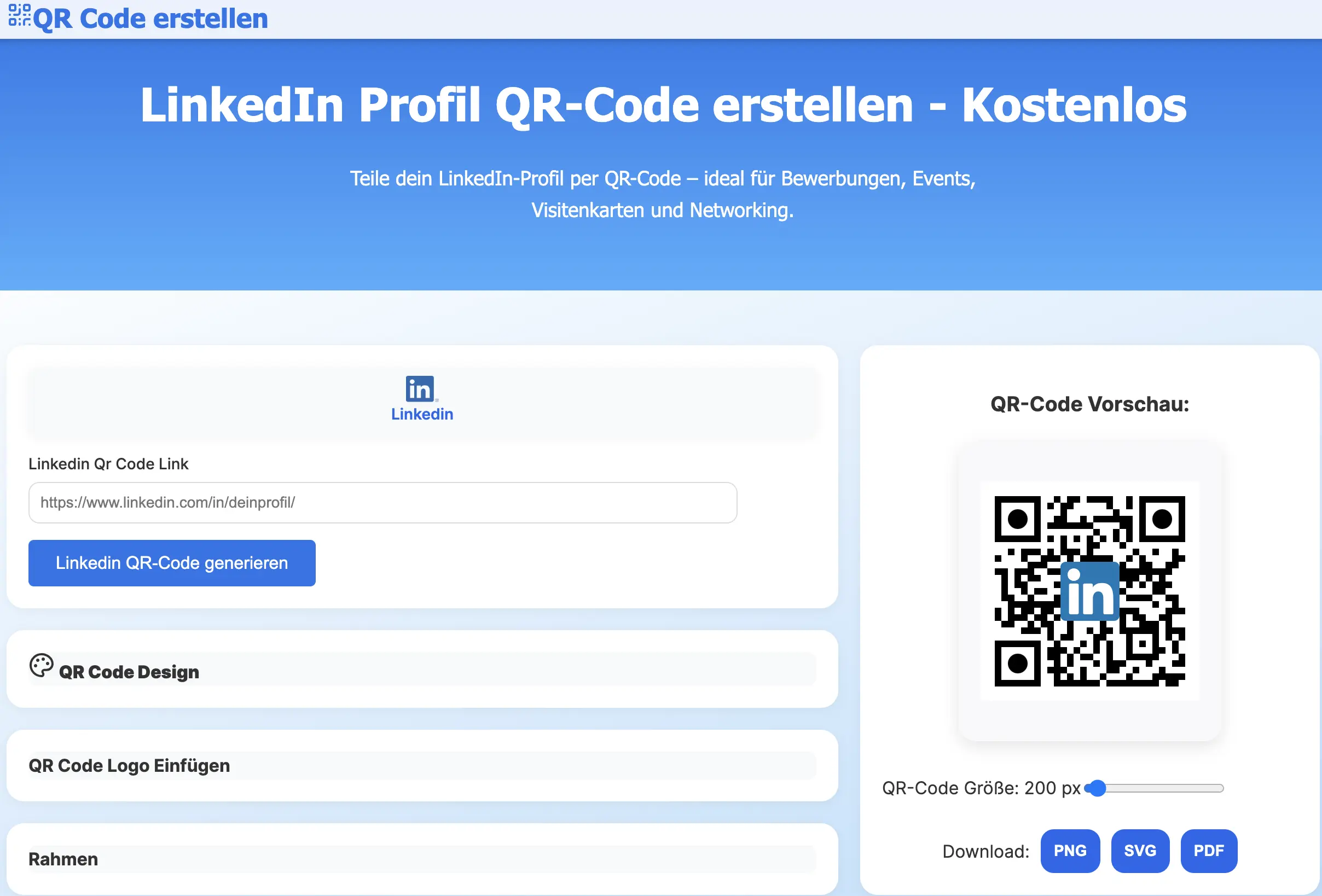 Workflow: LinkedIn QR Code Erstellung und Nutzung