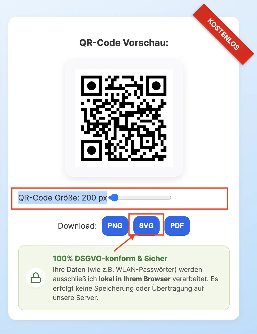 QR Code SVG Erstellung