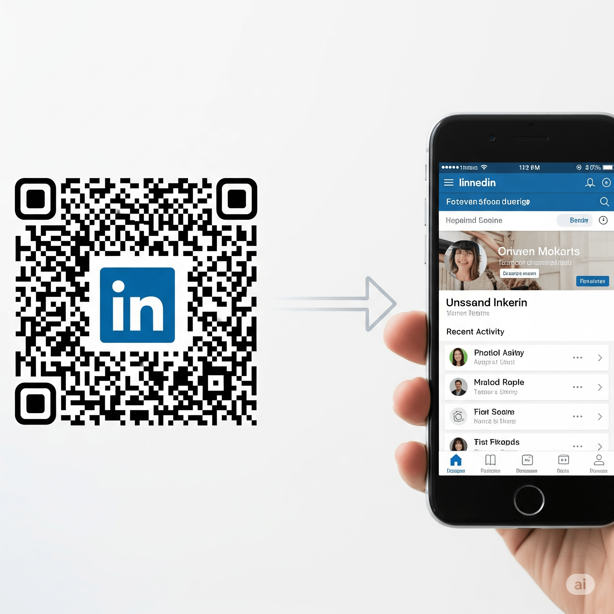 LinkedIn QR Code auf Visitenkarte